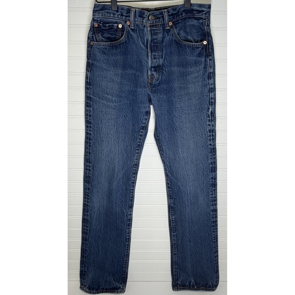 Levi's 501 Original Fit Jeans Mens 32x38 Blue Straight Leg Button Fly Rare TALL